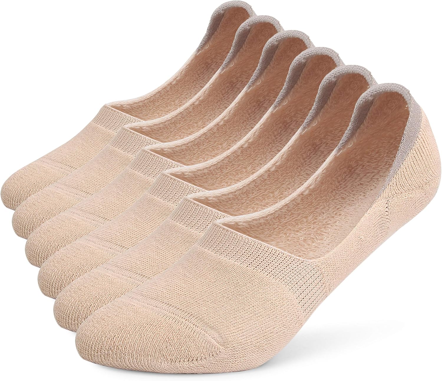 Leotruny 6 Pairs Unisex Thick Cushion Athletic Cotton Non Slip Low Cut Flat Line...