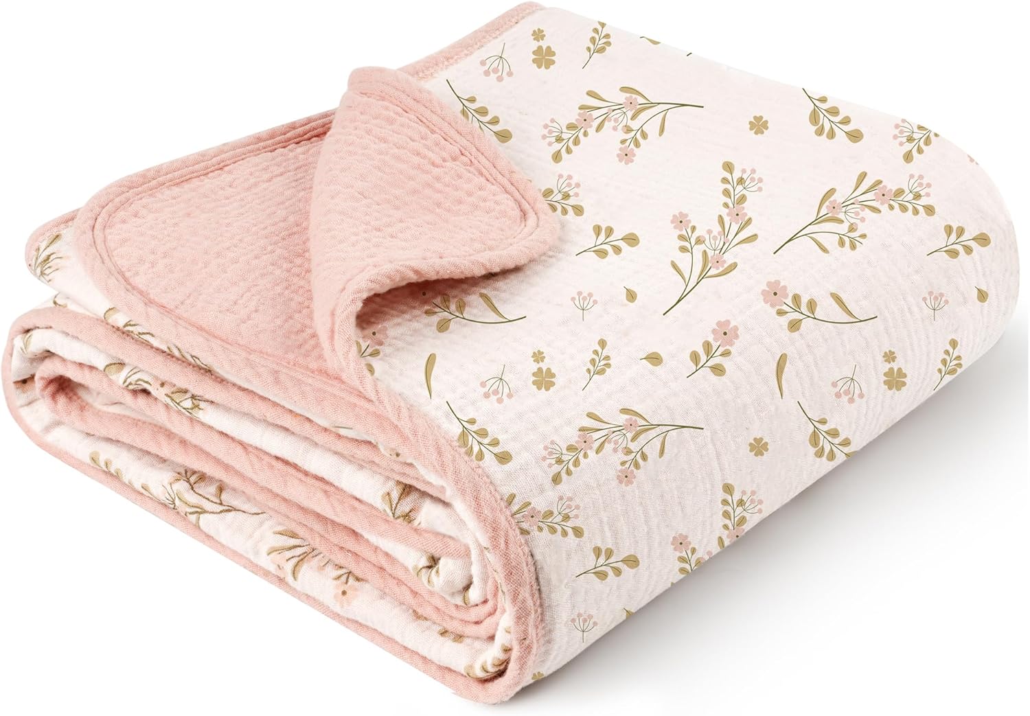 Konssy Muslin Baby Blankets for Girls Boys, 100% Cotton Crib Blanket for Infant...