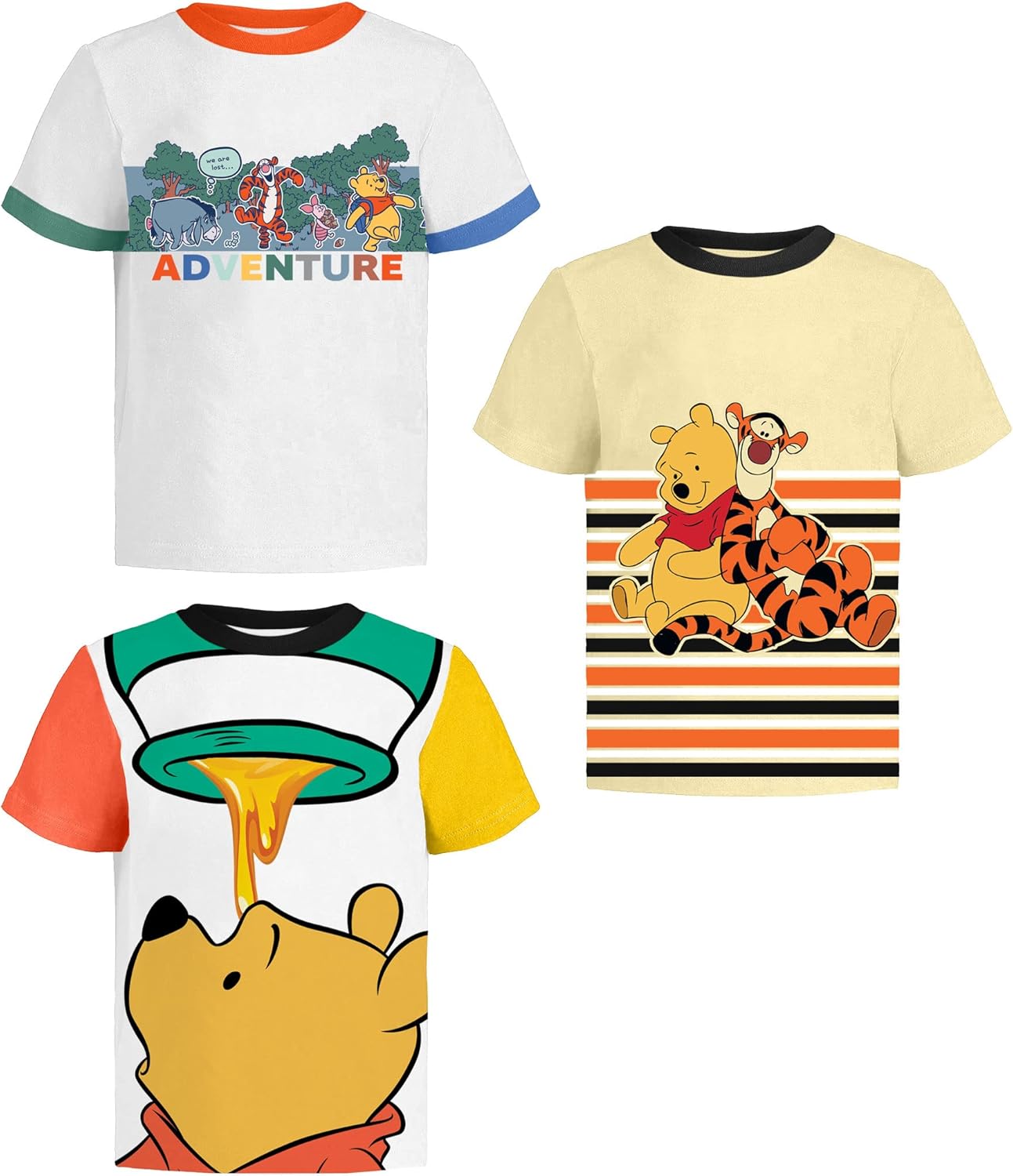 Winnie The Pooh Graphic T-Shirt (Sets) Tigger Eeyore Piglet Rabbit Roo Kanga Owl...