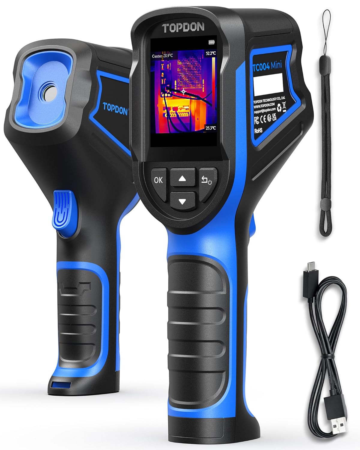 TOPDON TC004 Mini Thermal Imaging Camera, 128x128 IR Resolution Handheld Infrare...