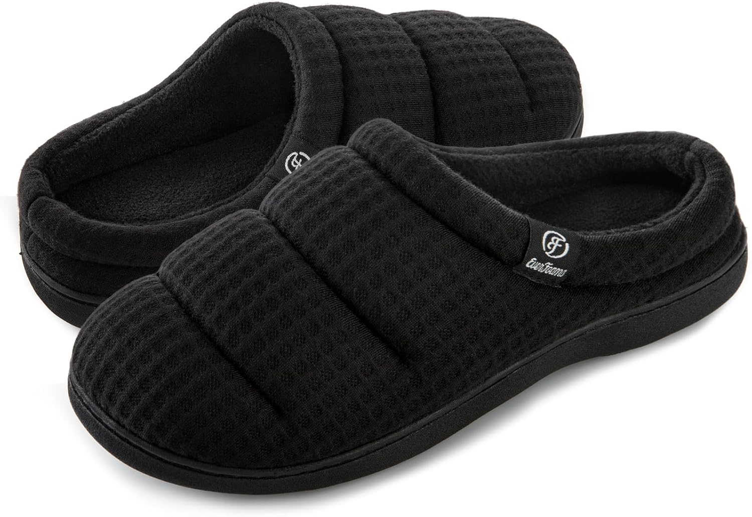 EverFoams Women's Cozy Waffle Slippers Soft Quilted Memory Foam Indoor House Sho...