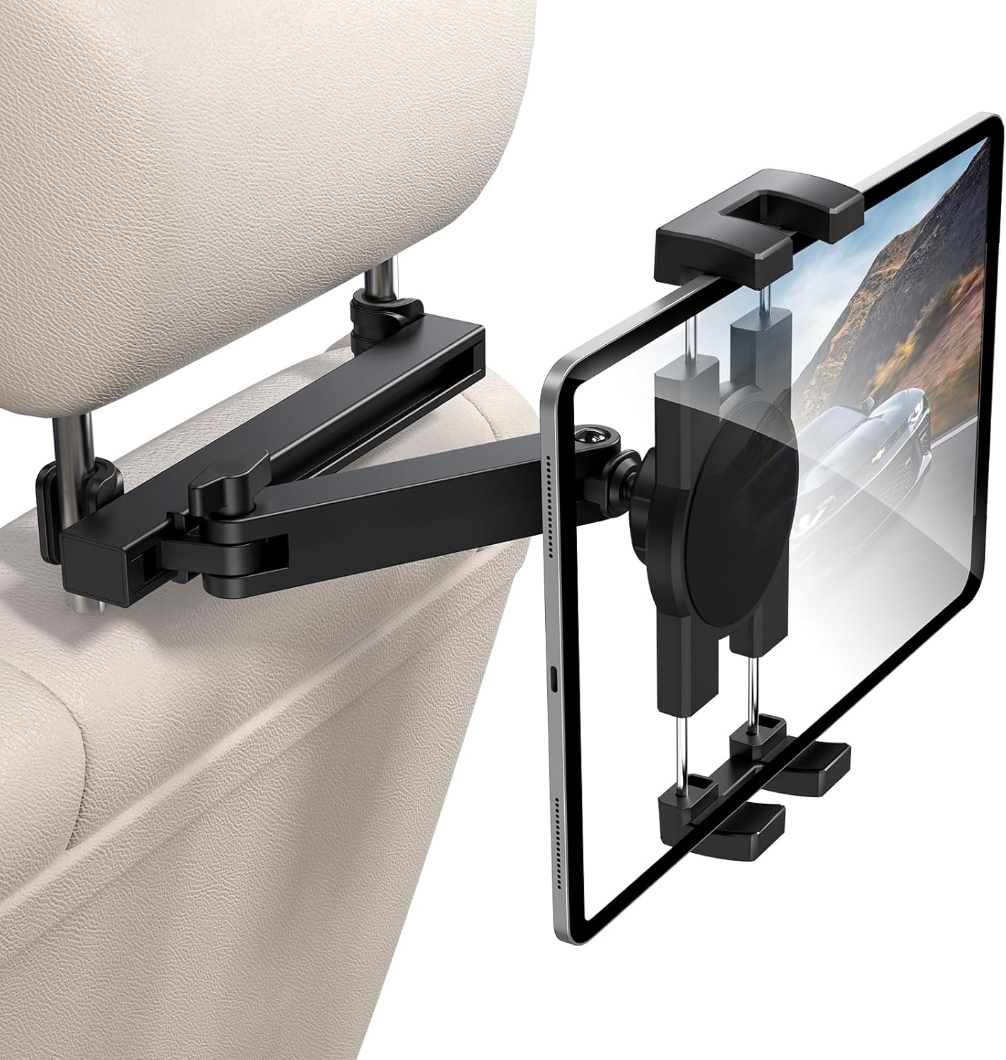 Tablet Holder for Car Headrest, [3 in 1 Adjustable Extension Arm] iPad Car Mount...