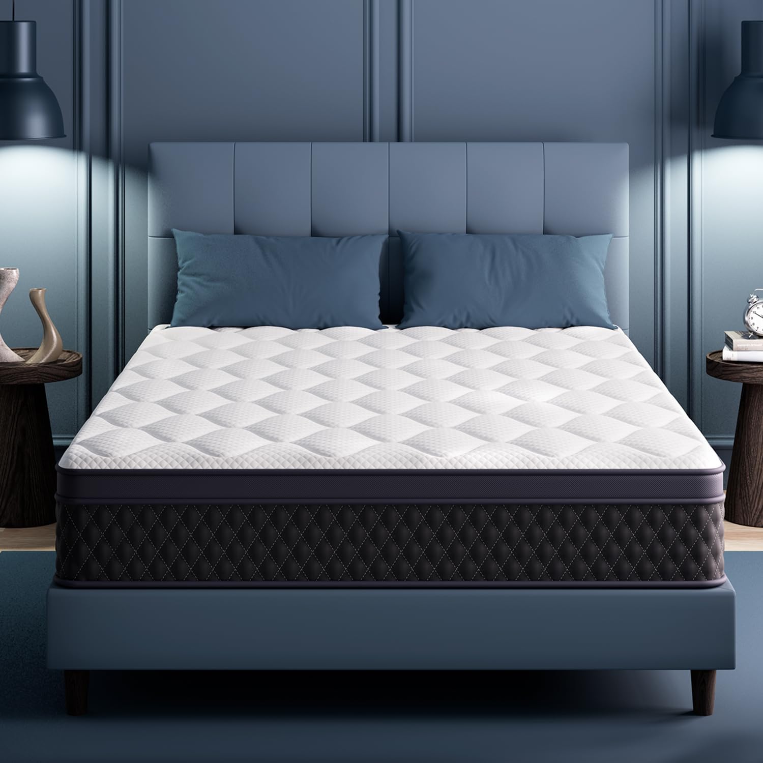 10 Inch Twin Breathable Memory Foam Hybrid Mattress with Individually Pocketed S...