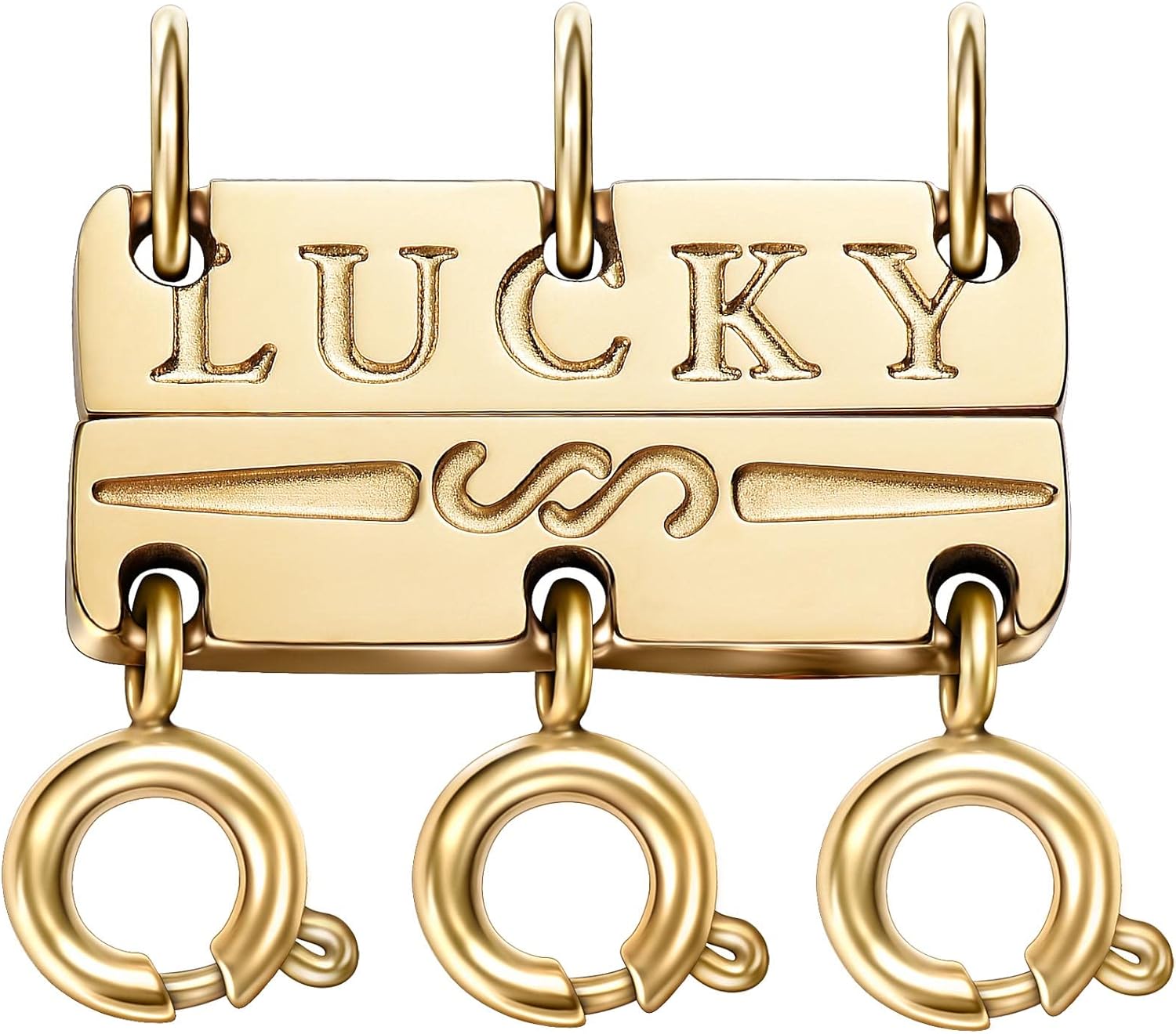 OHINGLT Lucky Necklace Layering Clasps Separator for Stackable,14K Gold and Silv...