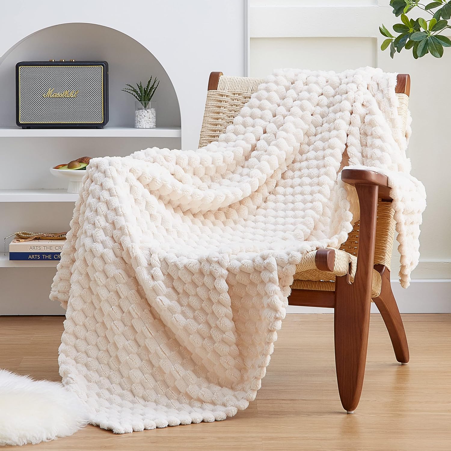 EXQ Home Fleece Throw Blanket for Couch or Bed - 3D Imitation Turtle Shell Jacqu...