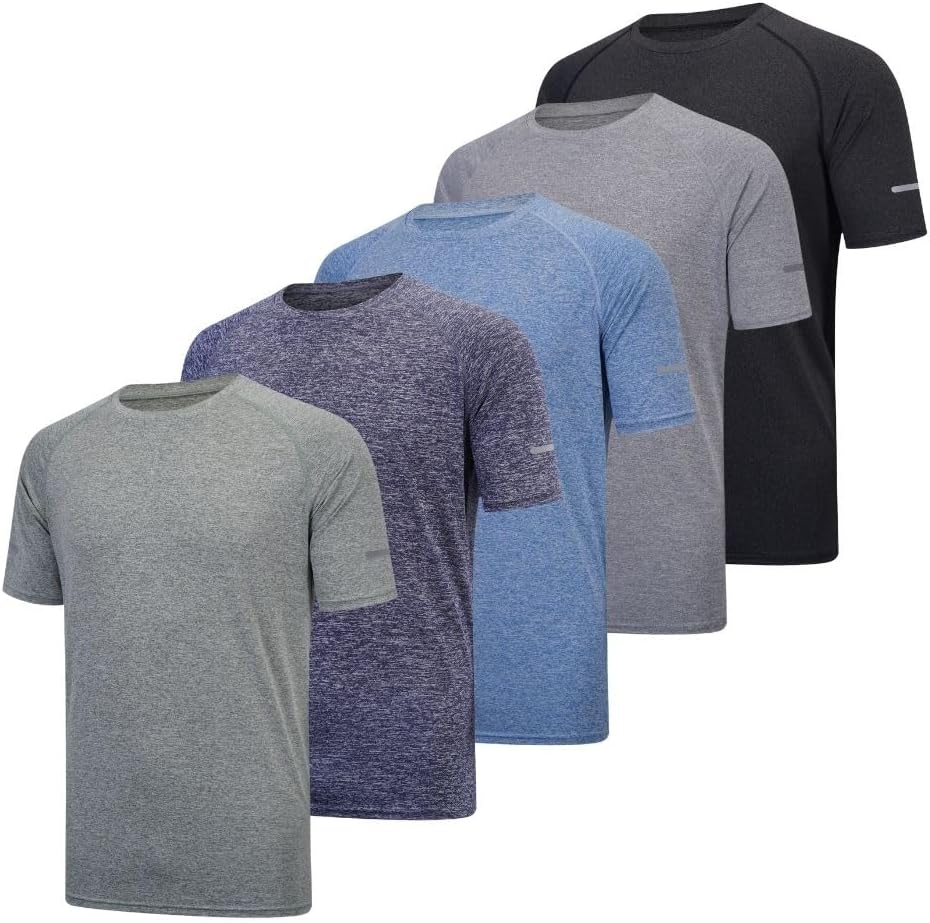 Quality Fovdtaa, Special 5 Pack Mens Short Sleeve Crew Neck Gym T Shirt, Afforda...