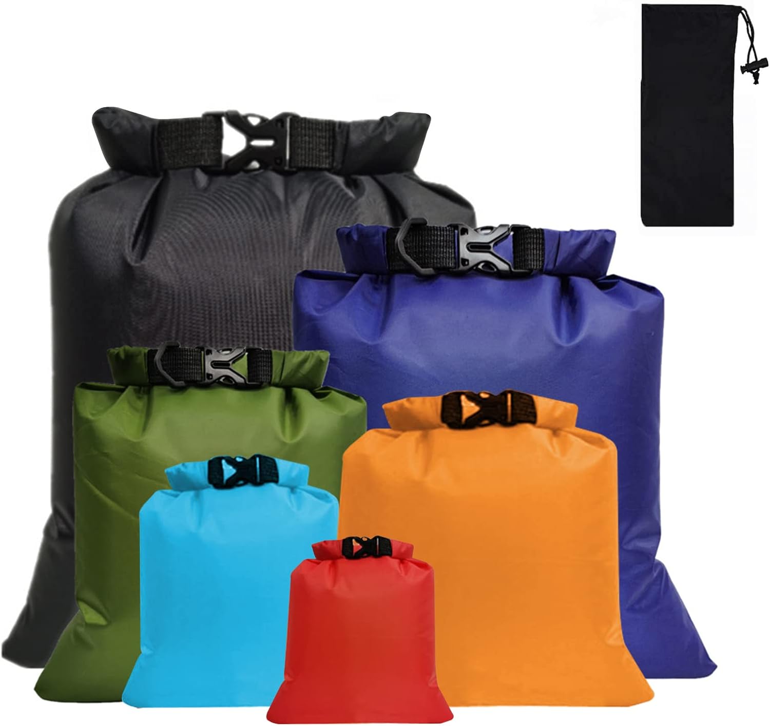 CNMTCCO Waterproof Dry Bag Set 6 Pcs,Lightweight Drybag Canoe Bags with 1.5L, 2....