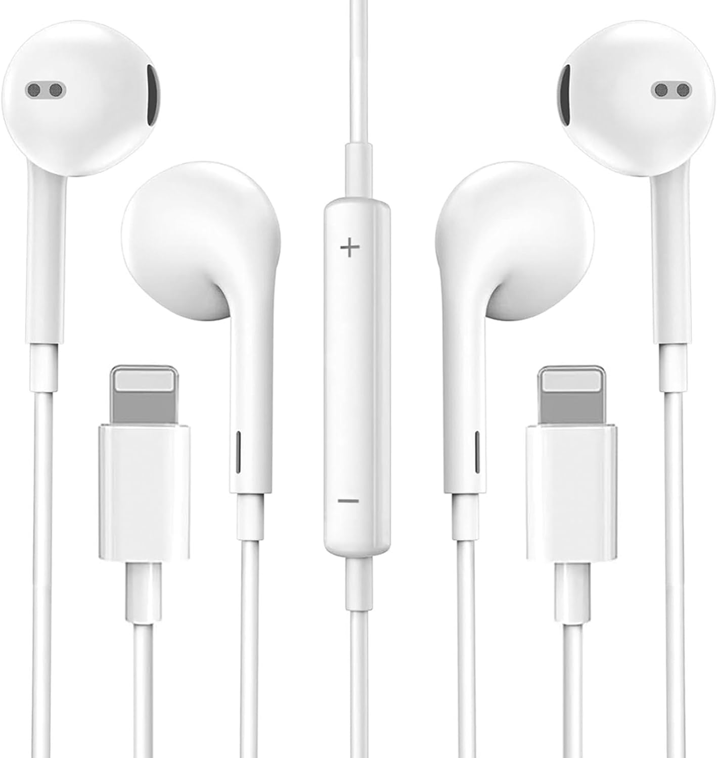 2 Pack Earphones for iPhone, In-Ear Headphones, Wired Earbuds with Lightning Con...