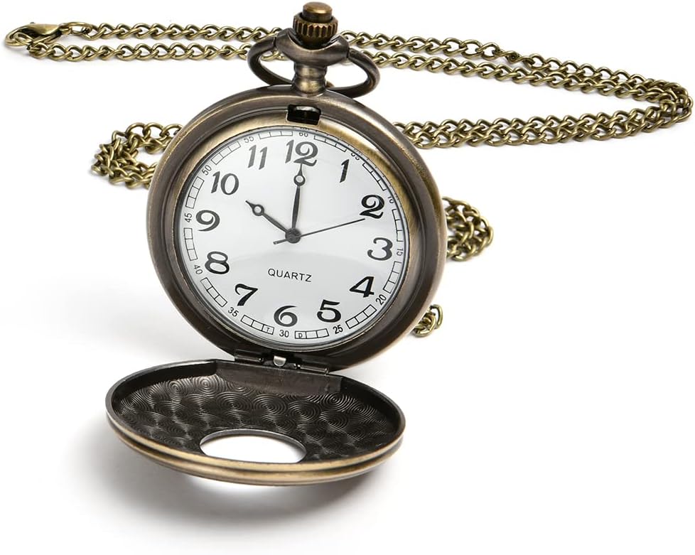 Vicloon Modern Pocket Watch, Quartz Pocket Watch with Chain, Vintage Quartz Pock...