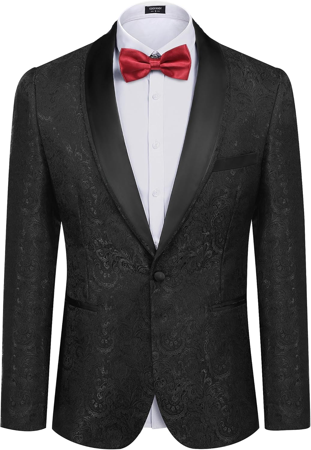 COOFANDY Men's Floral Tuxedo Suit Jacket Slim Fit Dinner Jacket Party Prom Weddi...