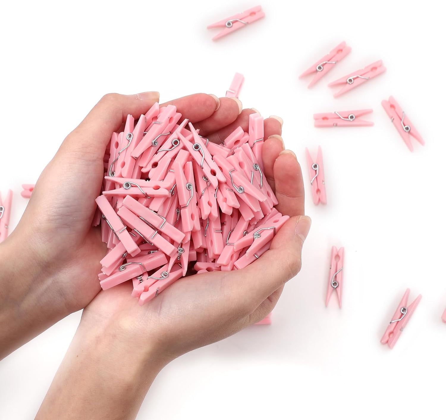 Mini Pink Baby Shower Clothespins, Special 100PCS Plastic Clothes Pin for Girl P...