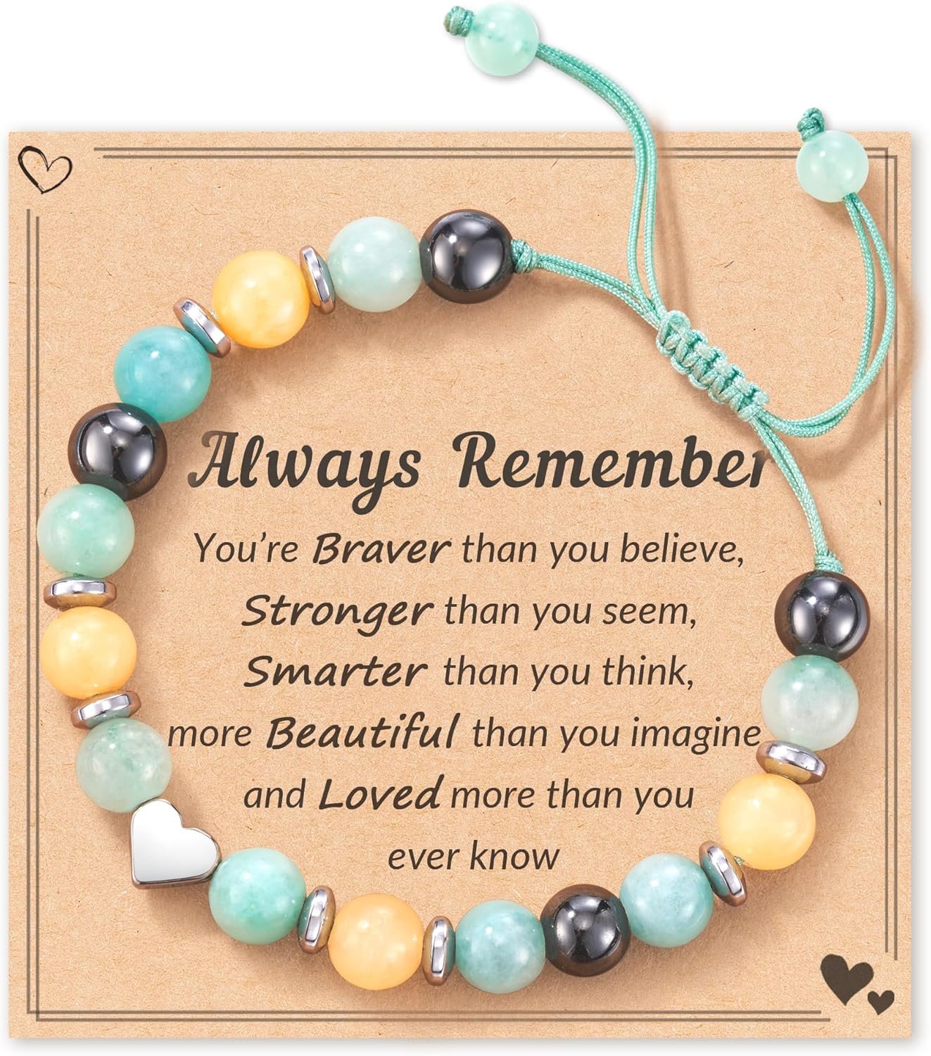 HGDEER Natural Stone Bracelets, Trendy Birthday Teen Girl Gift Ideas with Quote...