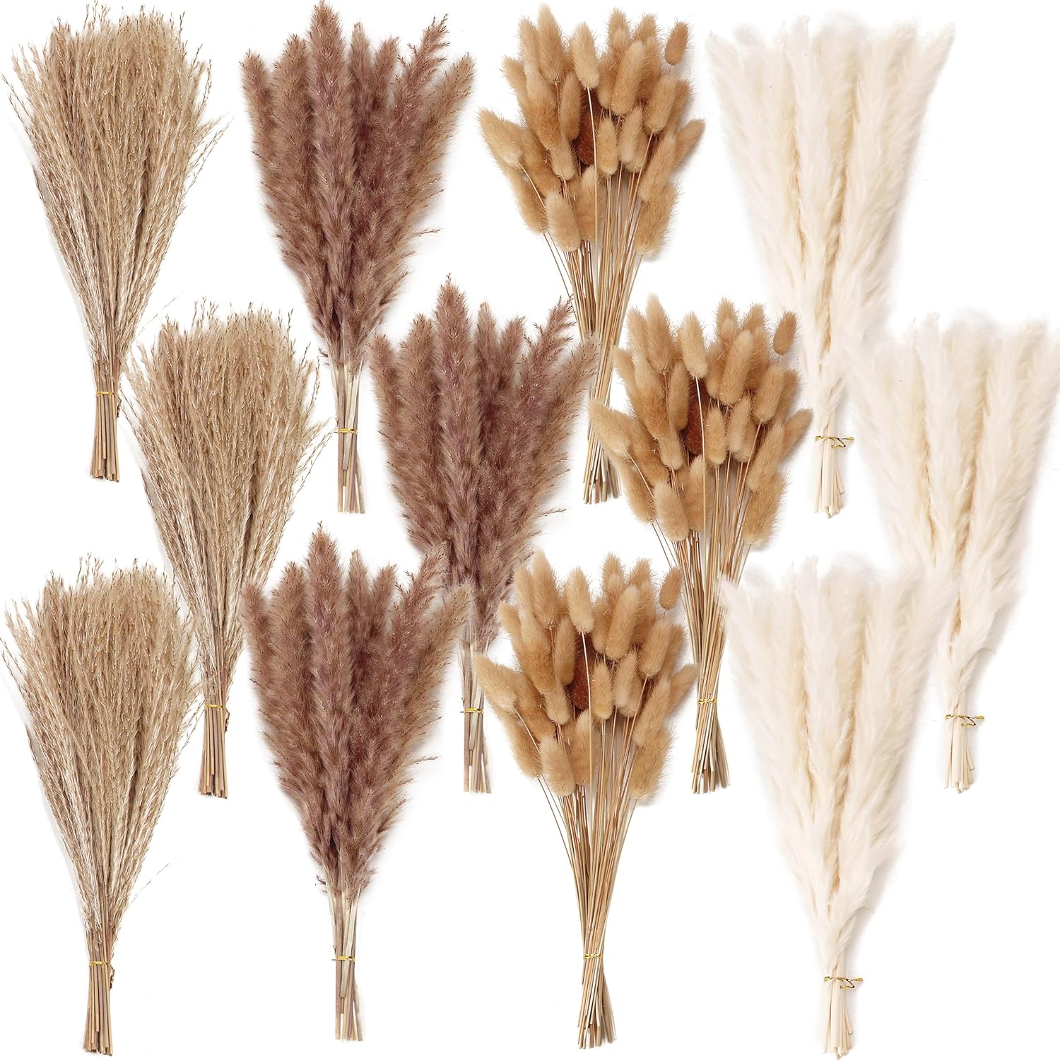 300 PCS Dried Flower Bouquet – Pampas Grass, Floral Decor for Home, Wedding, and...