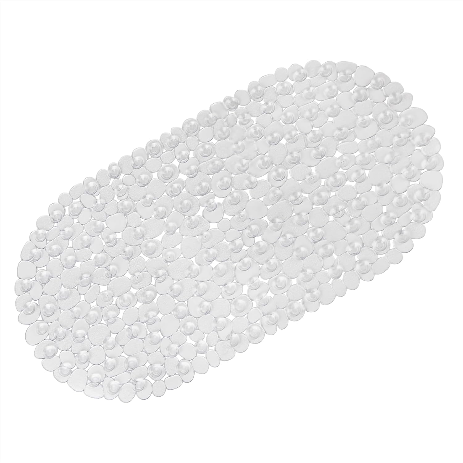 WELTRXE Non Slip Bath Mats for Inside Bath, 69 x 36 cm Clear Pebble Bath Mat Non...
