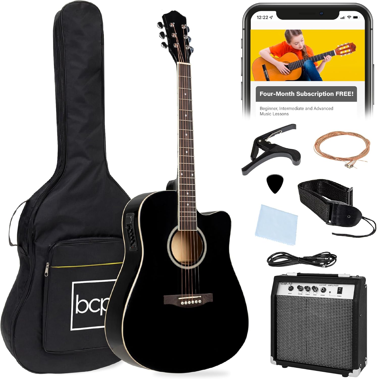 Best Choice Products Beginner Acoustic Electric Guitar Starter Set w/ 41in, All...