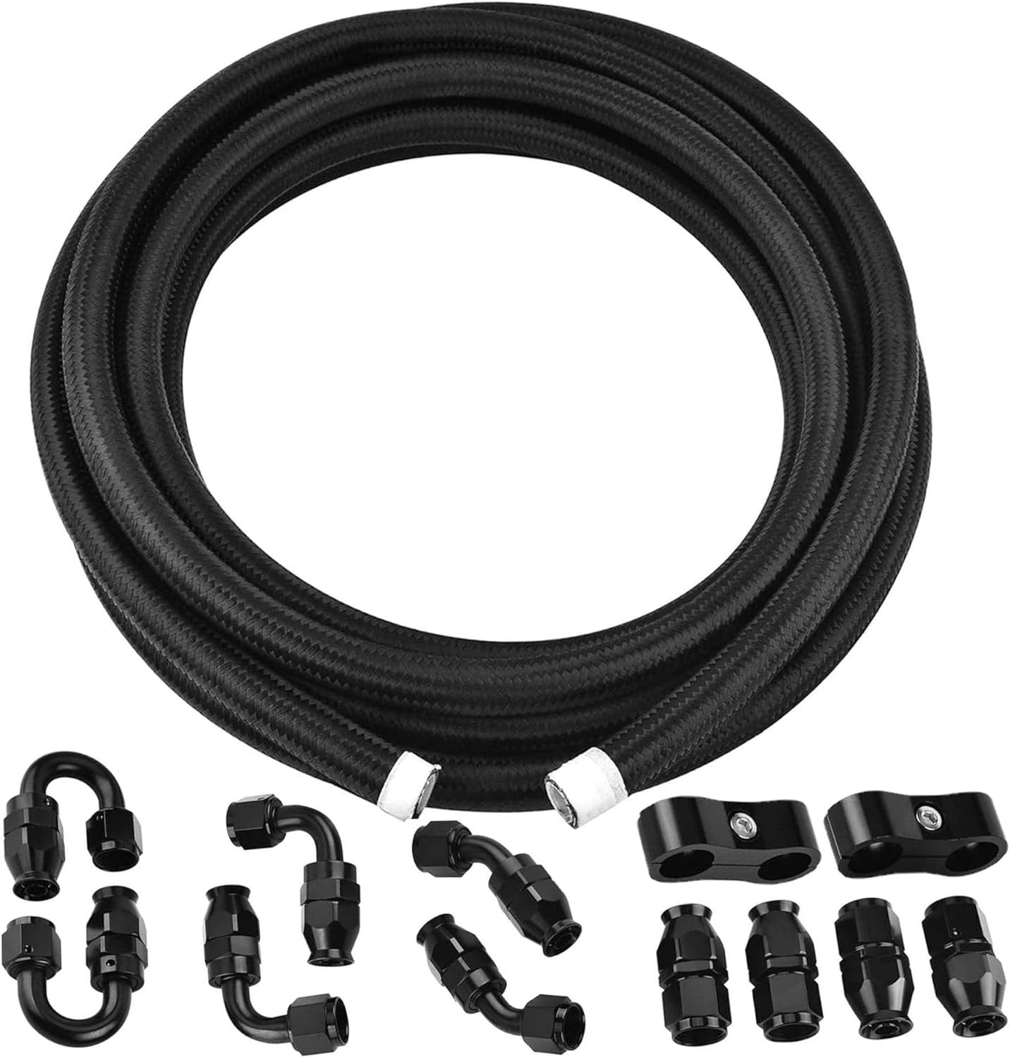 EVIL ENERGY 6AN PTFE Fuel Line Kit,E85 Nylon Braided Fuel Hose 20FT(5/16Inch ID)...