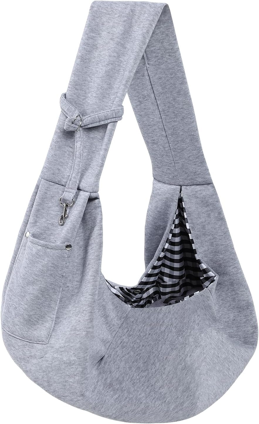 Dog Carrier Sling - Reversible Puppy Carrier Purse with Storage Pocket, Hand-Fre...