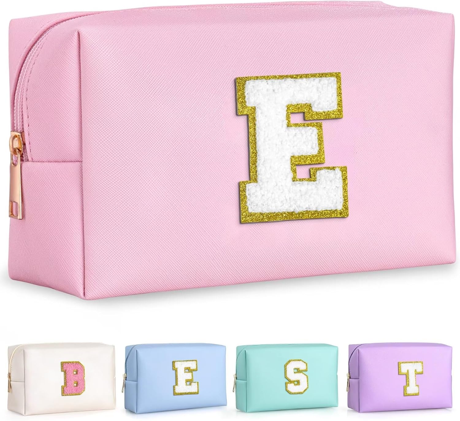TOPEAST Initial Makeup Bag, Birthday Gifts for 4 5 6 7 8 9 10 11 12 Year Old Gir...