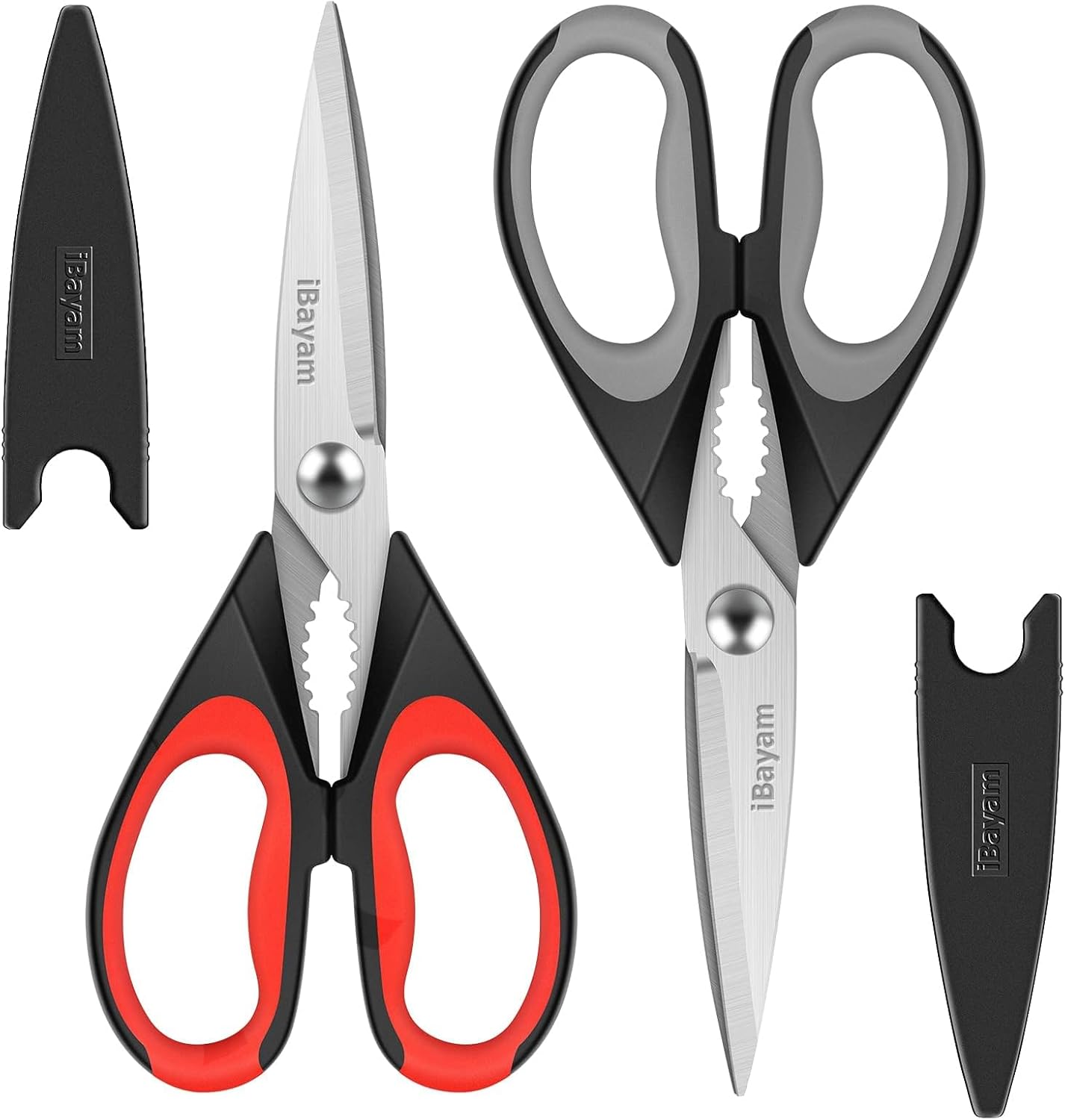 Kitchen Shears, 2-Pack Kitchen Scissors Heavy Duty Meat Scissors, Dishwasher Saf...