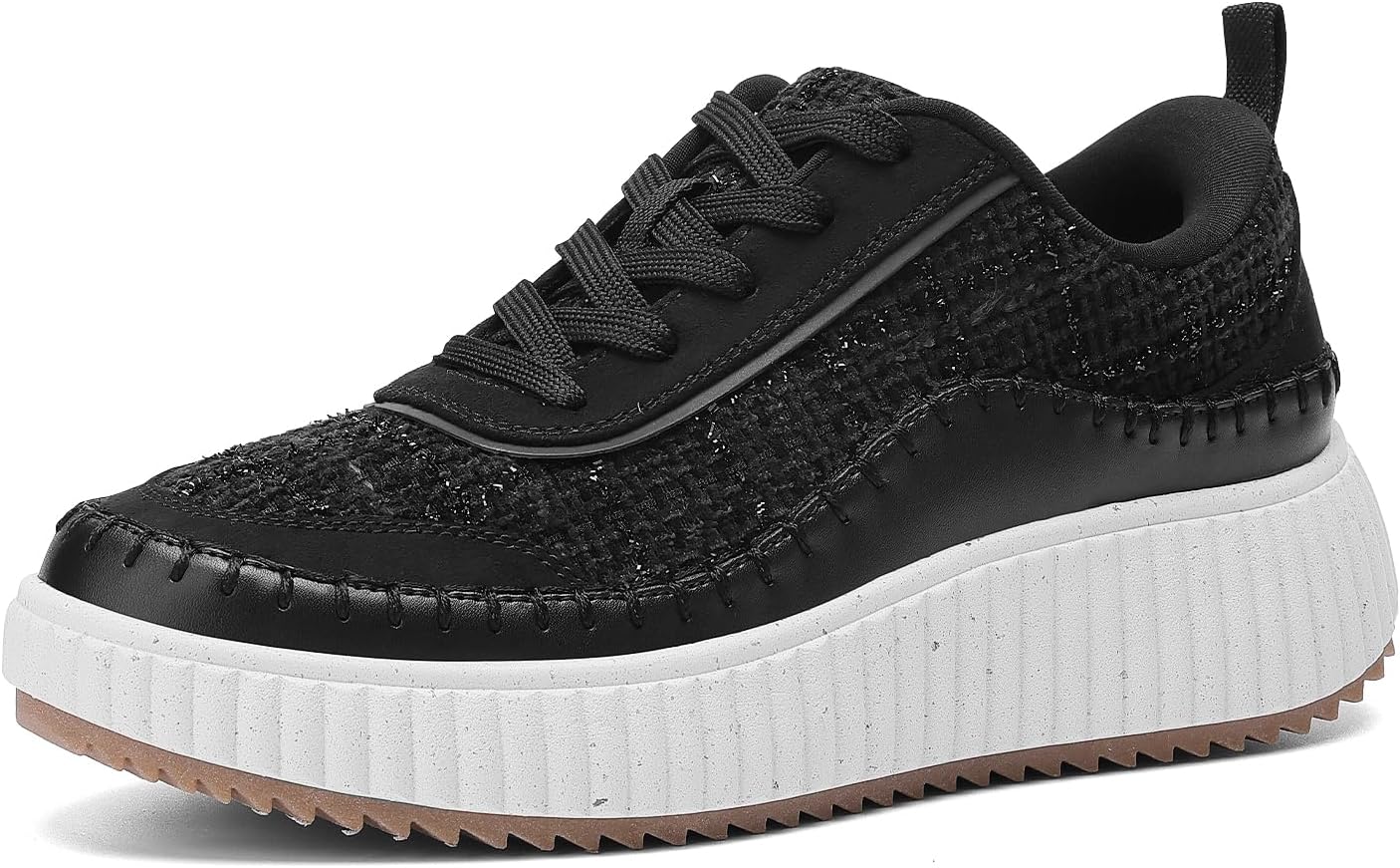 DREAM PAIRS Women Chunky City Tweed Comfortable Casual Platform Fashion Sneaker...