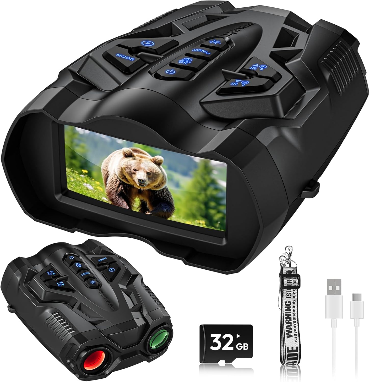 Night Vision Goggles,4K Night Vision Binoculars for Adults,3.5 Inch Screen,9 Lev...