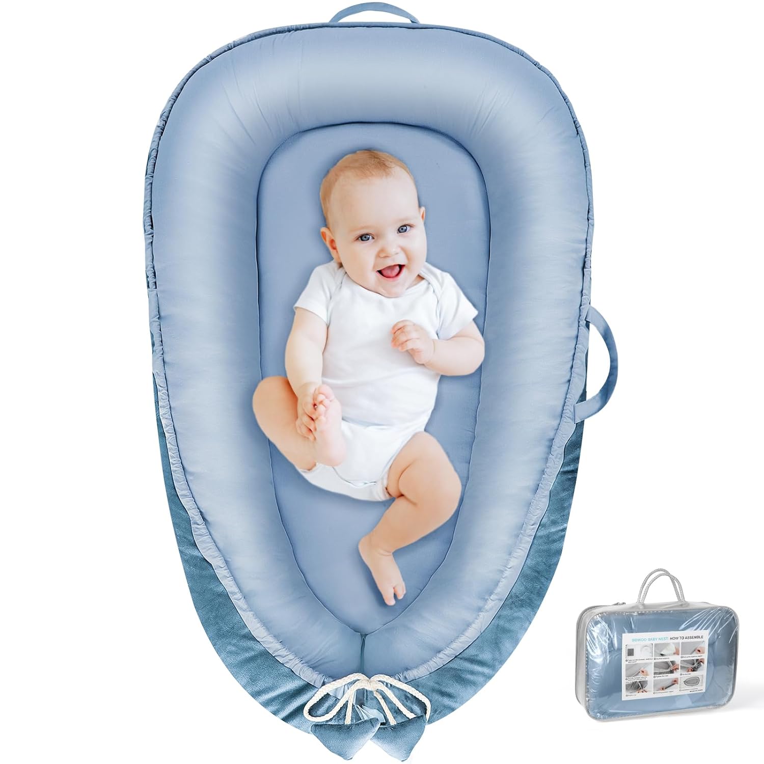 Baby Lounger - Baby Lounger for Newborn 0-24 Months, Breathable & Soft Cotton an...