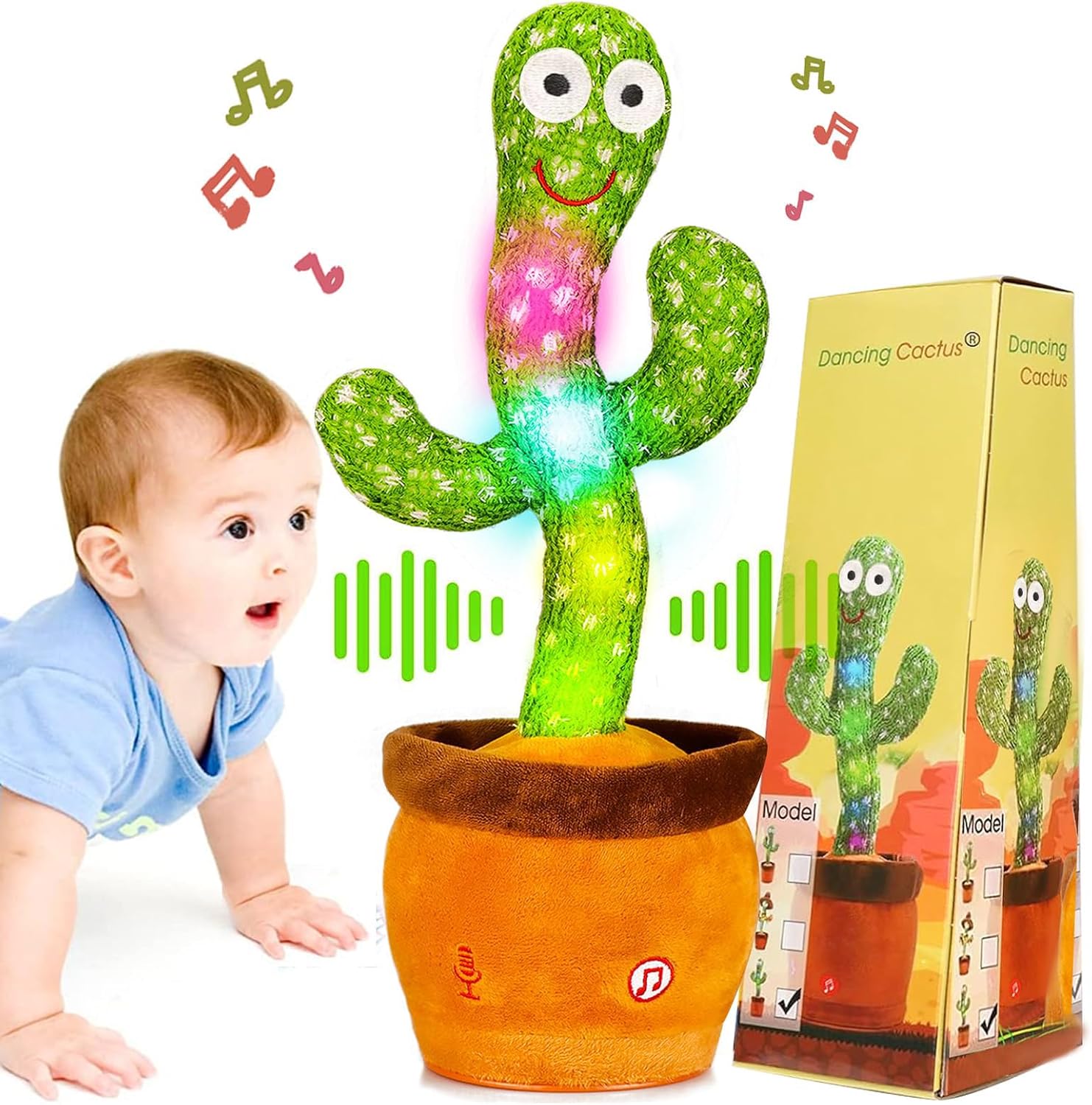 Baby Dancing Cactus for Baby Toys Boys Girls, Dancing Cactus Mimicking Toy Talki...