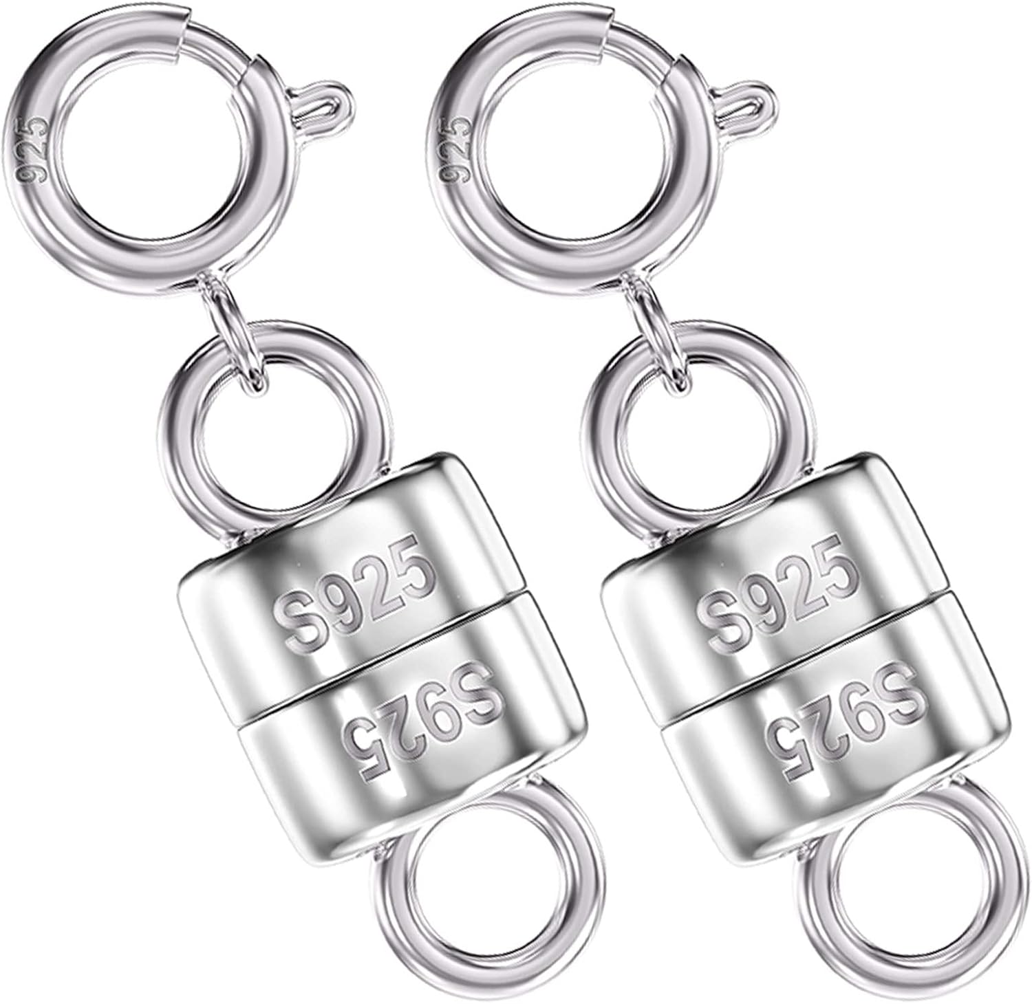 OHINGLT 925 Sterling Silver Magnetic Necklace Clasps and Closures,Gold and Silve...