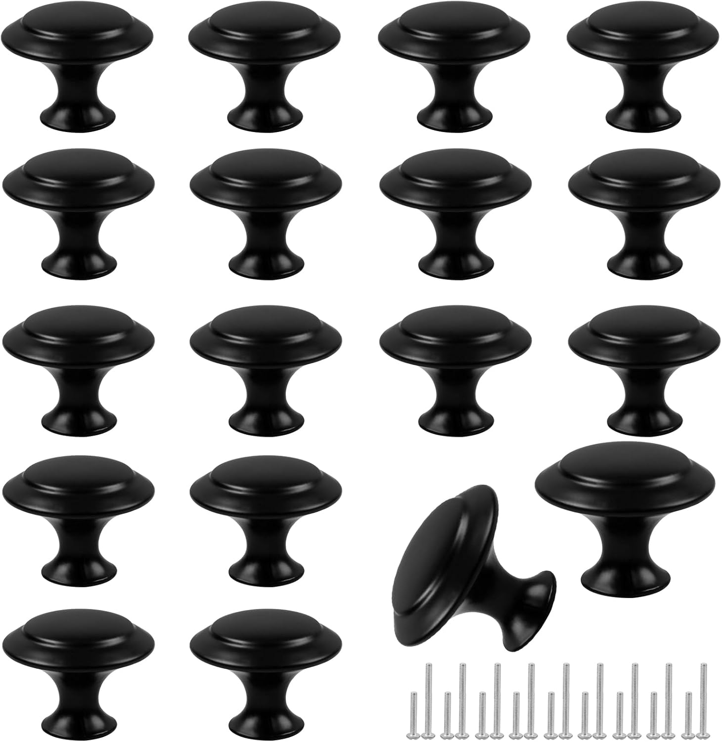 Romeda 18 Piece Drawer Hardware - Black 30mm Cabin...