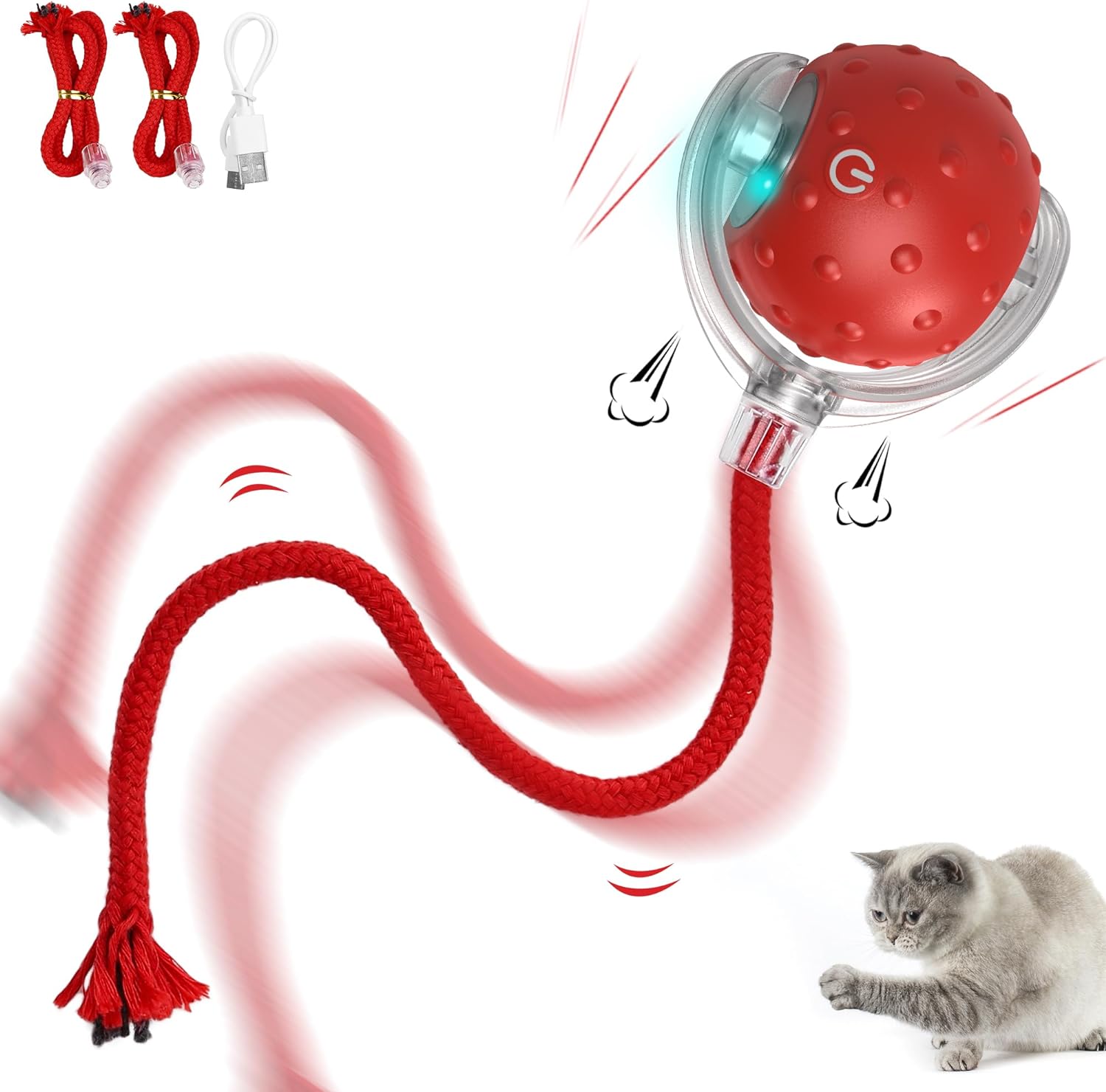 Iokheira Interactive Electric Automatic Cat Toys, Rechargeable Irregular Moving...