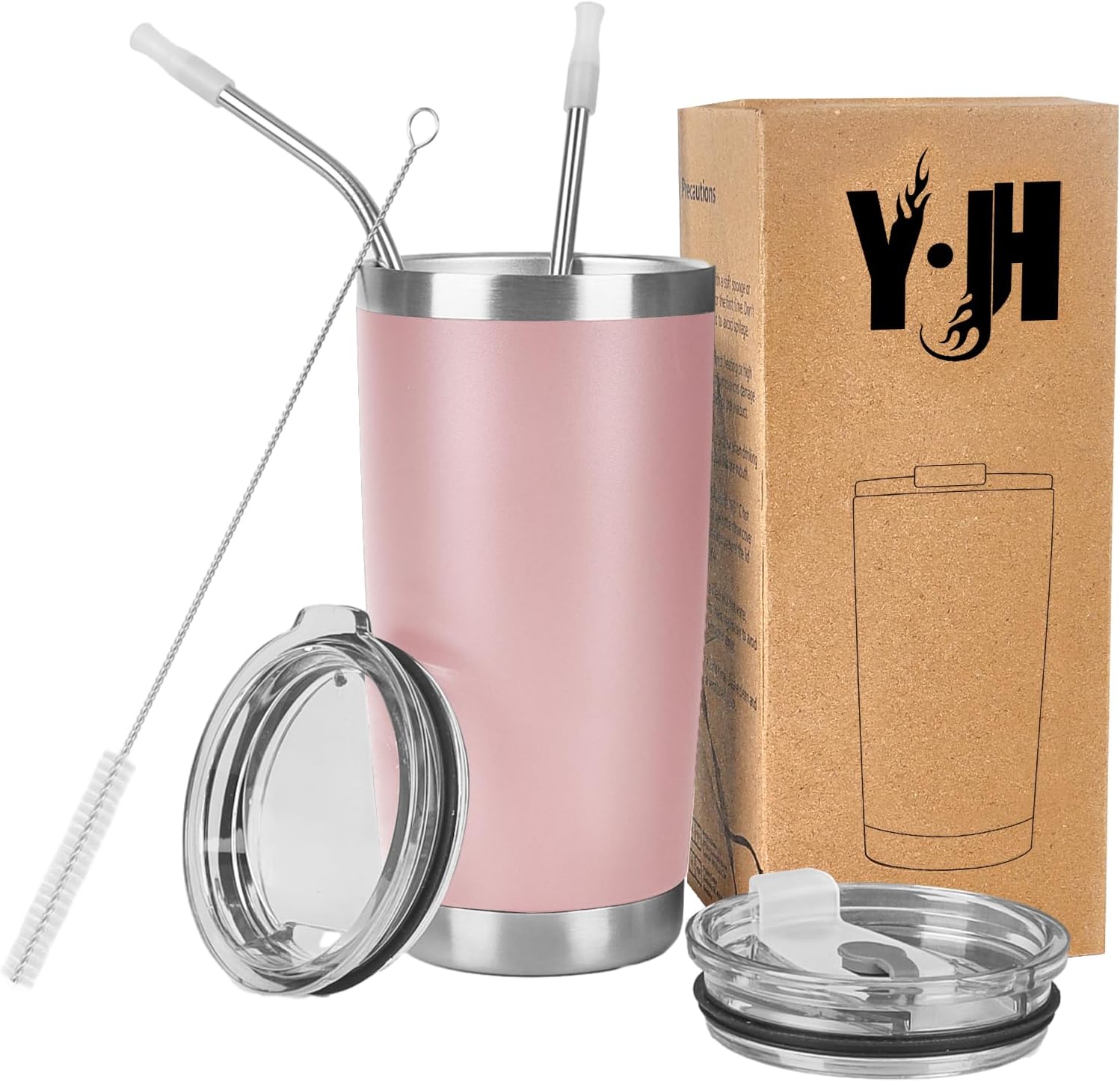 Y·J&H 20oz (550ml) Travel Tumbler Double Wall Vacuum Insulated Coffee Mug Stainl...