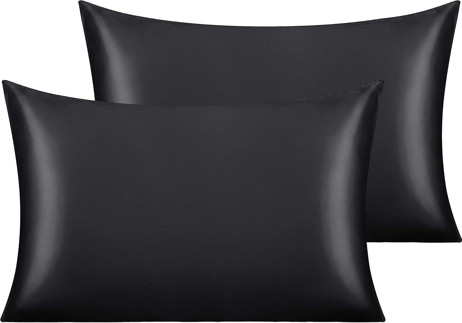 NTBAY 2 Pack Satin Standard Pillowcases for Hair and Skin, Luxurious and Silky P...