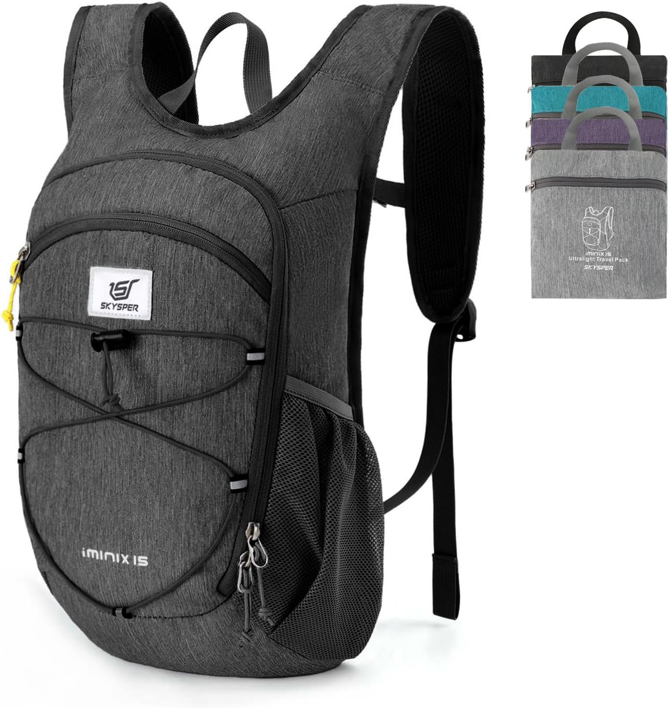 SKYSPER 15L/20L Foldable Hiking Backpack Lightweight Packable Travel Daypack wit...