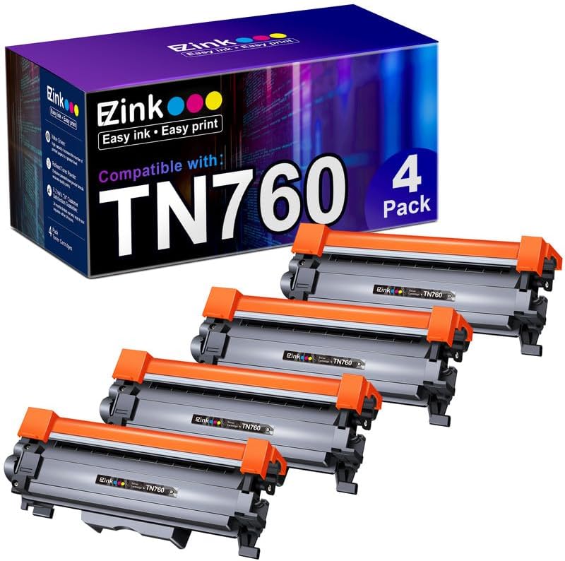 E-Z Ink Compatible TN760 Toner Cartridges Replacement for Brother TN-760 TN730 T...