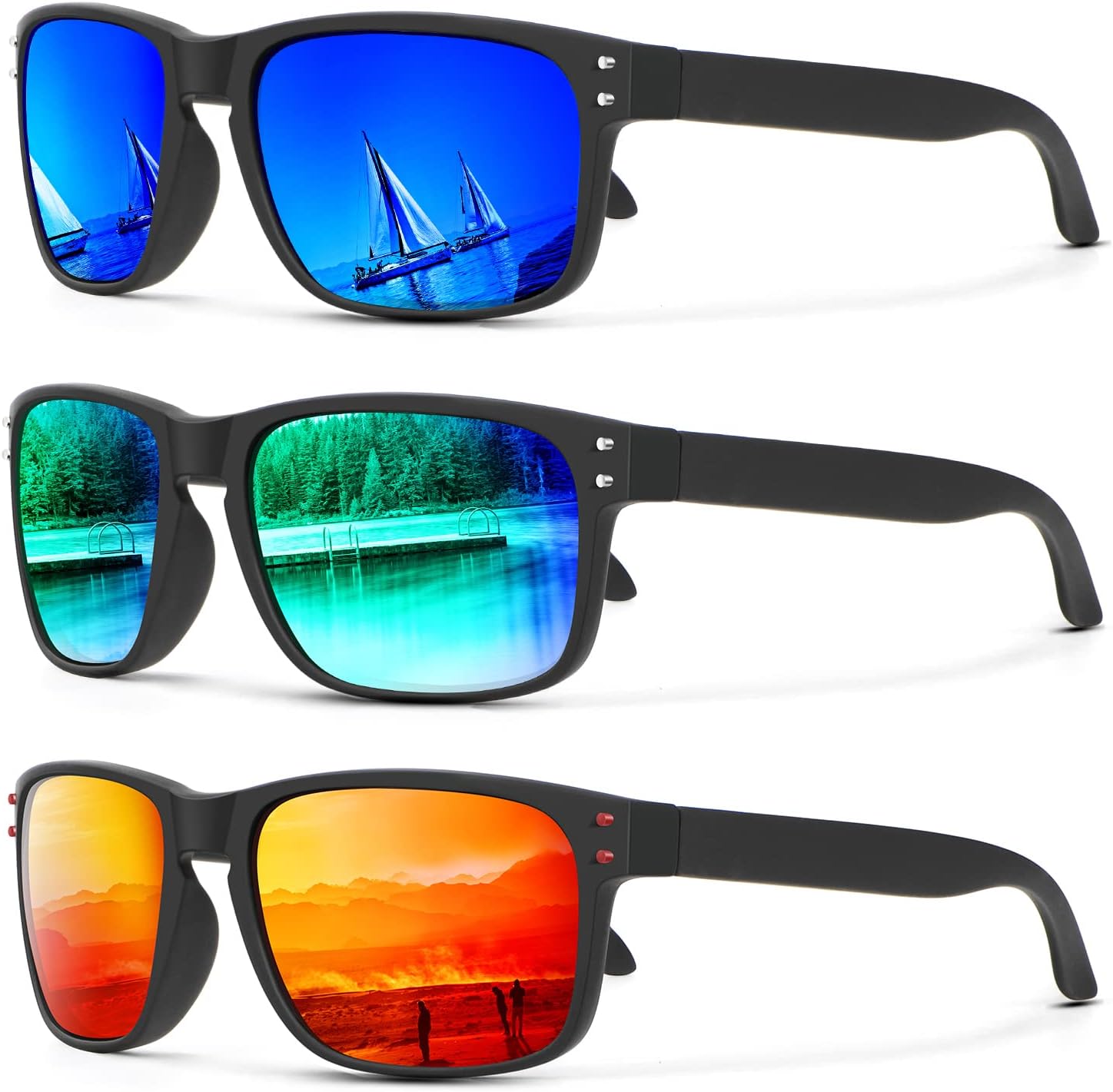 KALIYADI Polarized Sunglasses for Men and Women Vintage Style Sun Glasses for Fi...