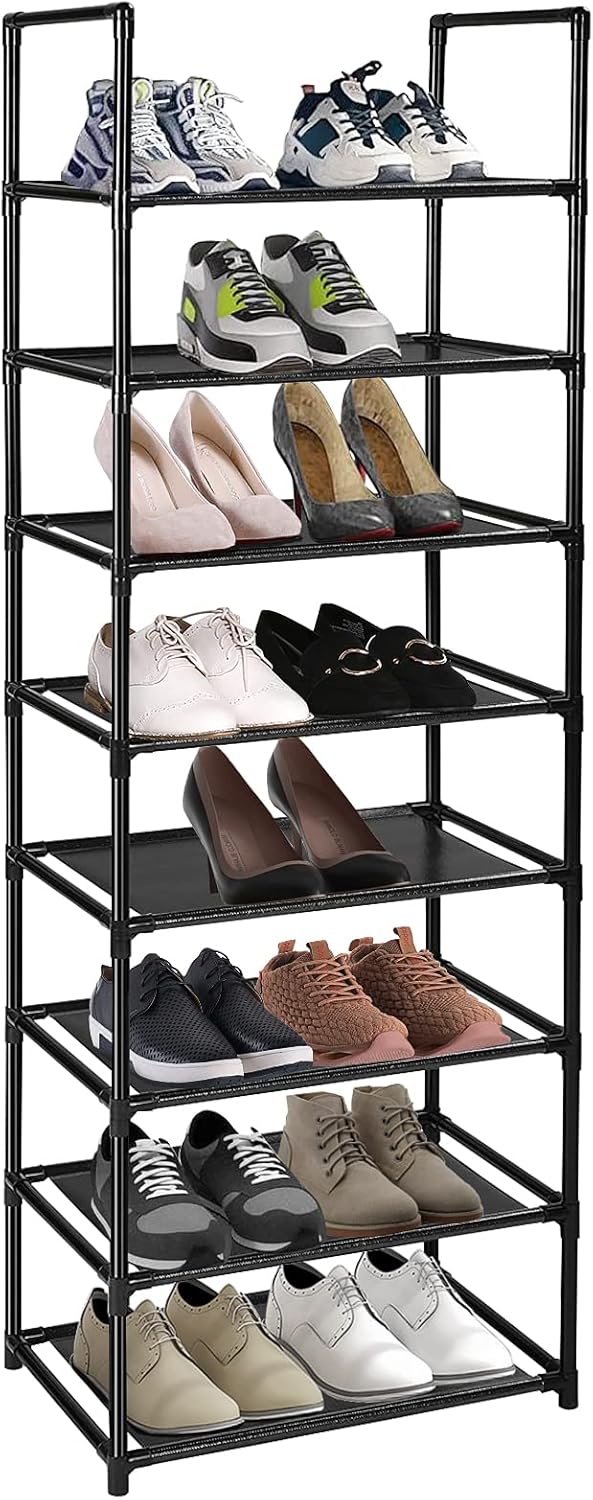 esonstyle 8 Tier Shoe Rack For 16-20 Pairs Tall Shoe Rack Versatile Shoe Shelf O...