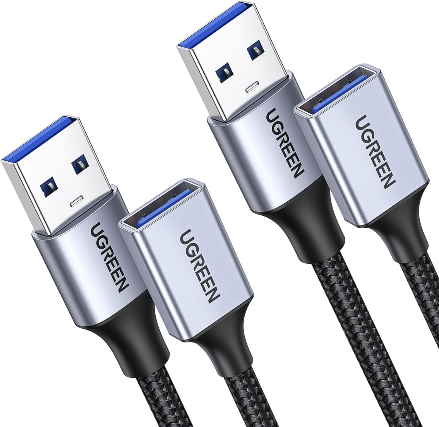 UGREEN 2 Pack USB Extension Cable, (3 FT+ 3 FT) USB Extender USB 3.0 Extension C...