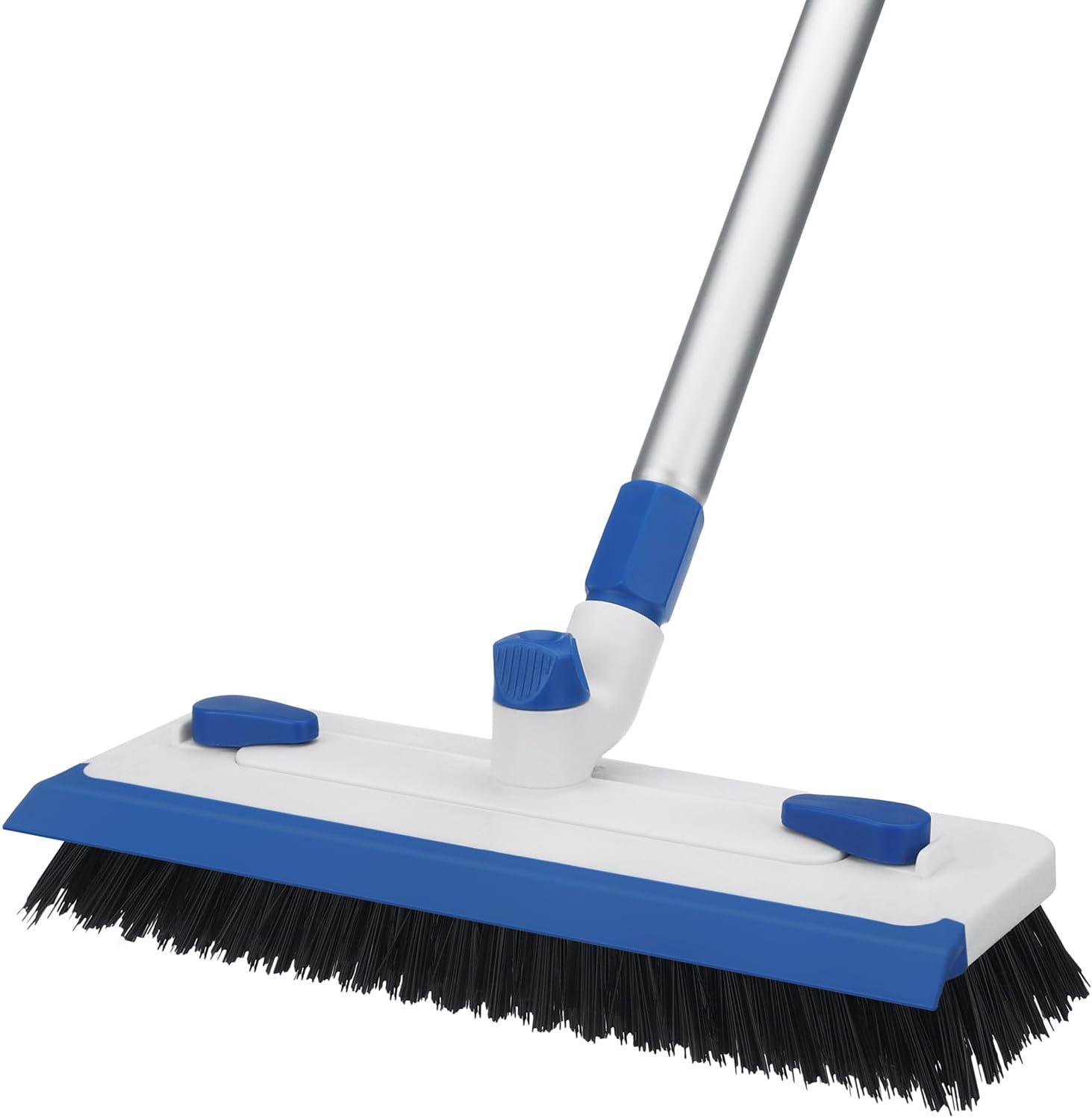 Qaestfy Floor Grout Scrub Brush with Squeegee 3 in 1, 55'' Extendable Long Handl...