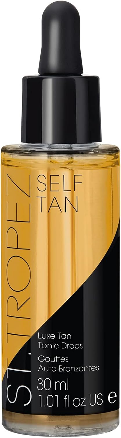St.Tropez Tan Luxe Tonic Glow Drops, 5-in-1 Face Self Tanning Drops, Niacinamide...