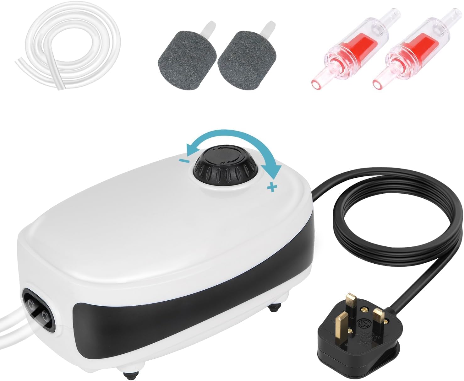 Eyein Aquarium Air Pump, Adjustable Silent Fish Tank Air Pump Up to 400L with Du...