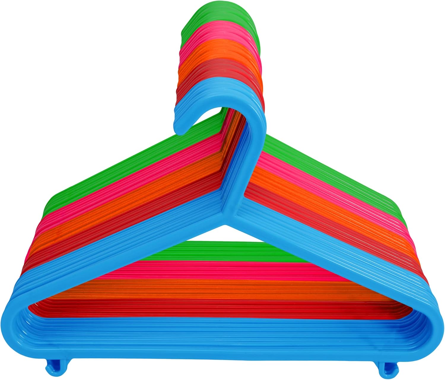 KAPCO Kids Hangers (50 Pack, Multicolour) Durable Strong Non-Slip Plastic Hanger...
