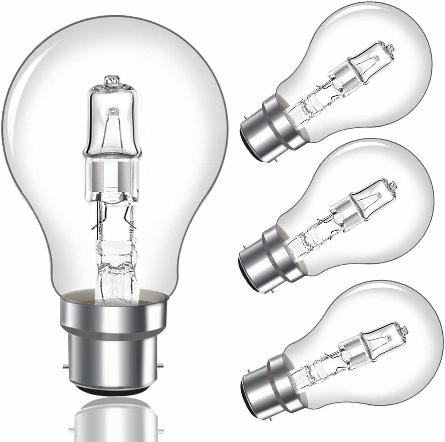 42W B22 BC Bayonet Halogen Light Bulbs, Globe A55 B22d Bayonet Cap Light Bulb Di...