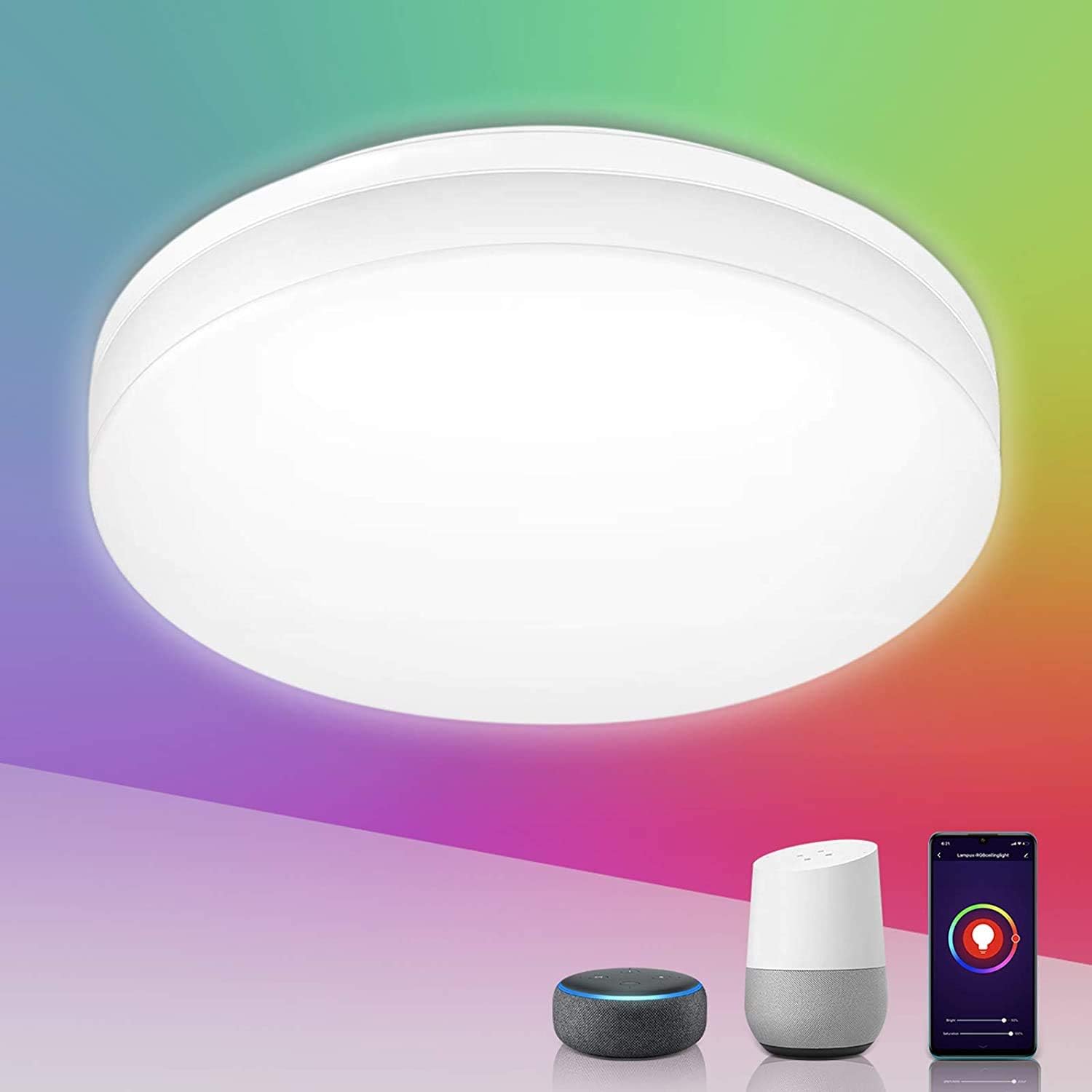 Lepro Smart LED Ceiling Light Dimmable, RGB Colour...
