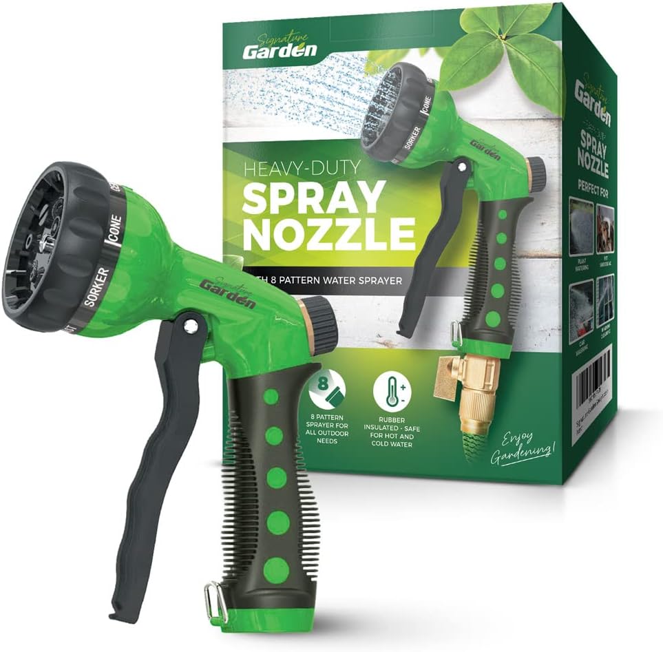 Signature Garden High Pressure Water Hose Spray Nozzle Sprinkler Head Hose Attac...