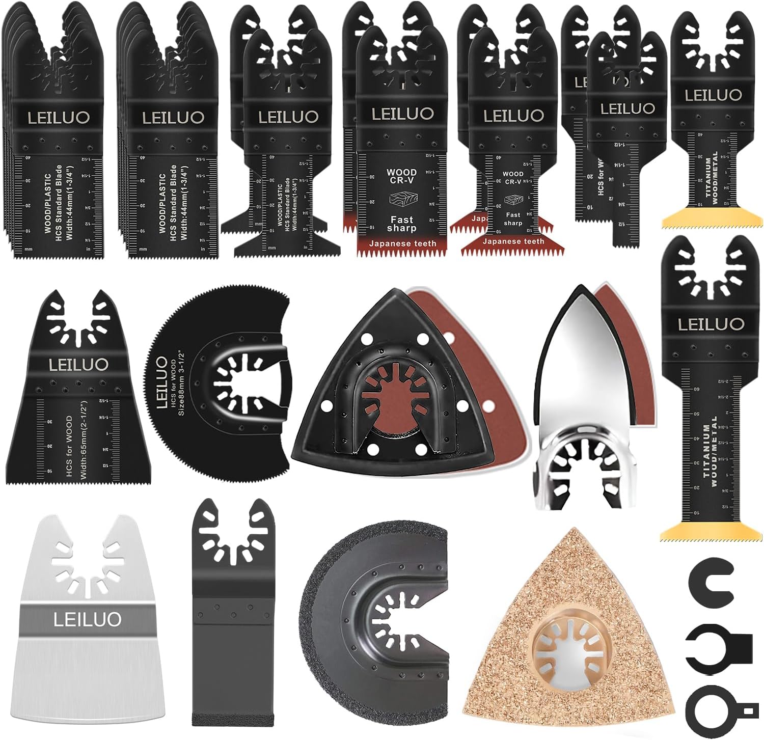 LEILUO 112 Pcs Oscillating Multi Tool Accessories Kits Cutting Sanding Grouting...