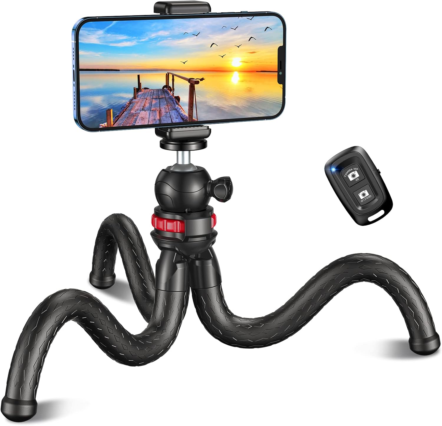 CIRYCASE Phone Tripod, Flexible Tabletop & Travel Tripods with Wireless Remote,...