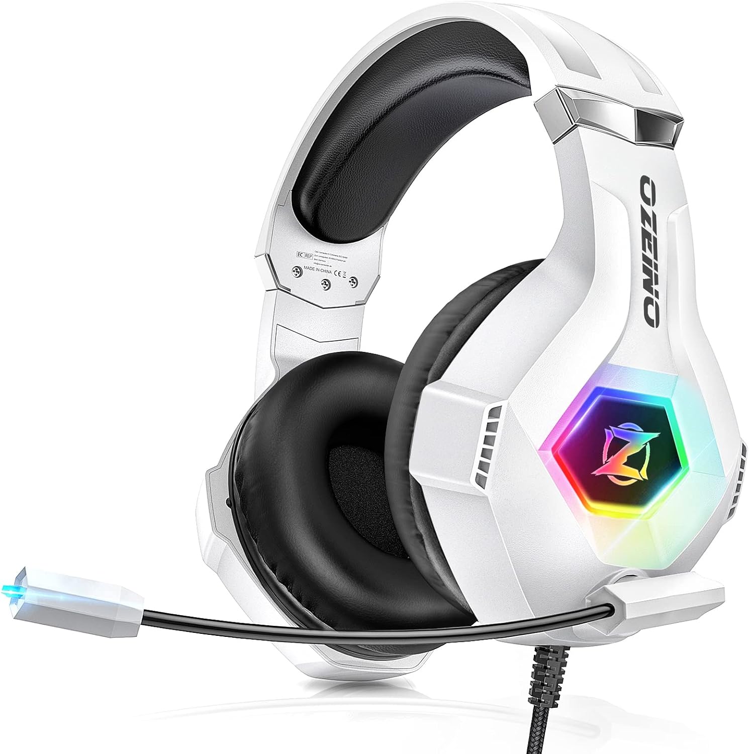 Gaming Headset for PS5 PS4 PC, Over-Ear Headphones with Surround Sound & RGB Lig...