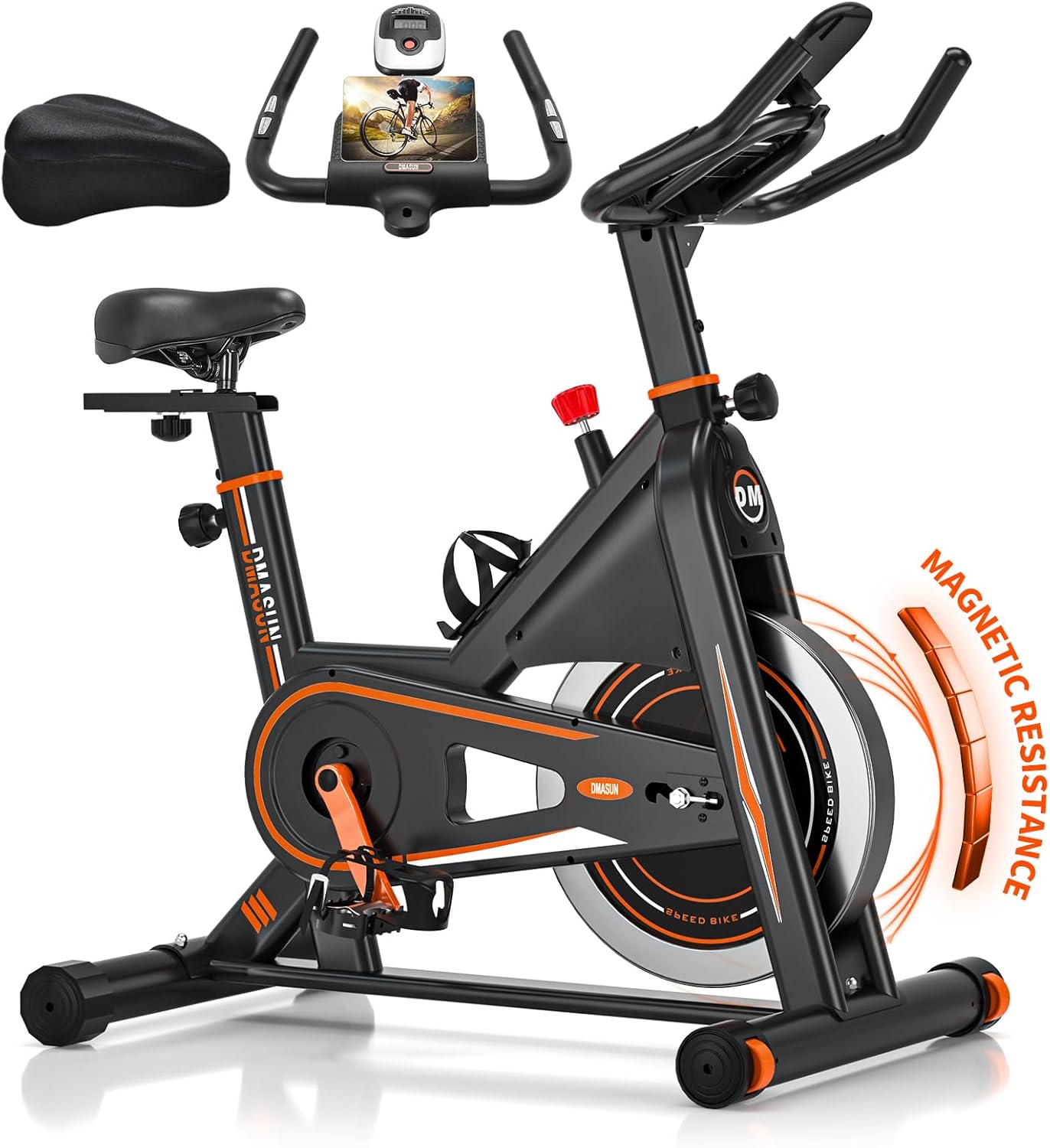 DMASUN Exercise Bike Gym Workout, PLUS Magnetic Stationary Bike with Heavier Fly...