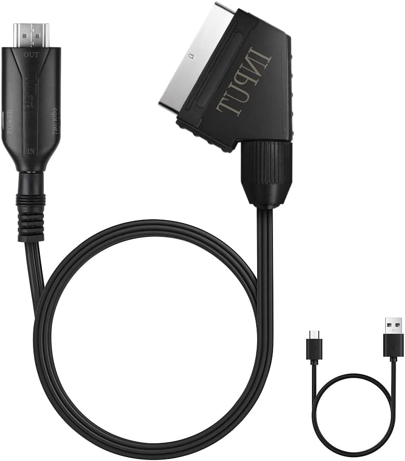 AXFEE Scart to HDMI Converter, All-in-One Scart to HDMI Video Audio Converter wi...