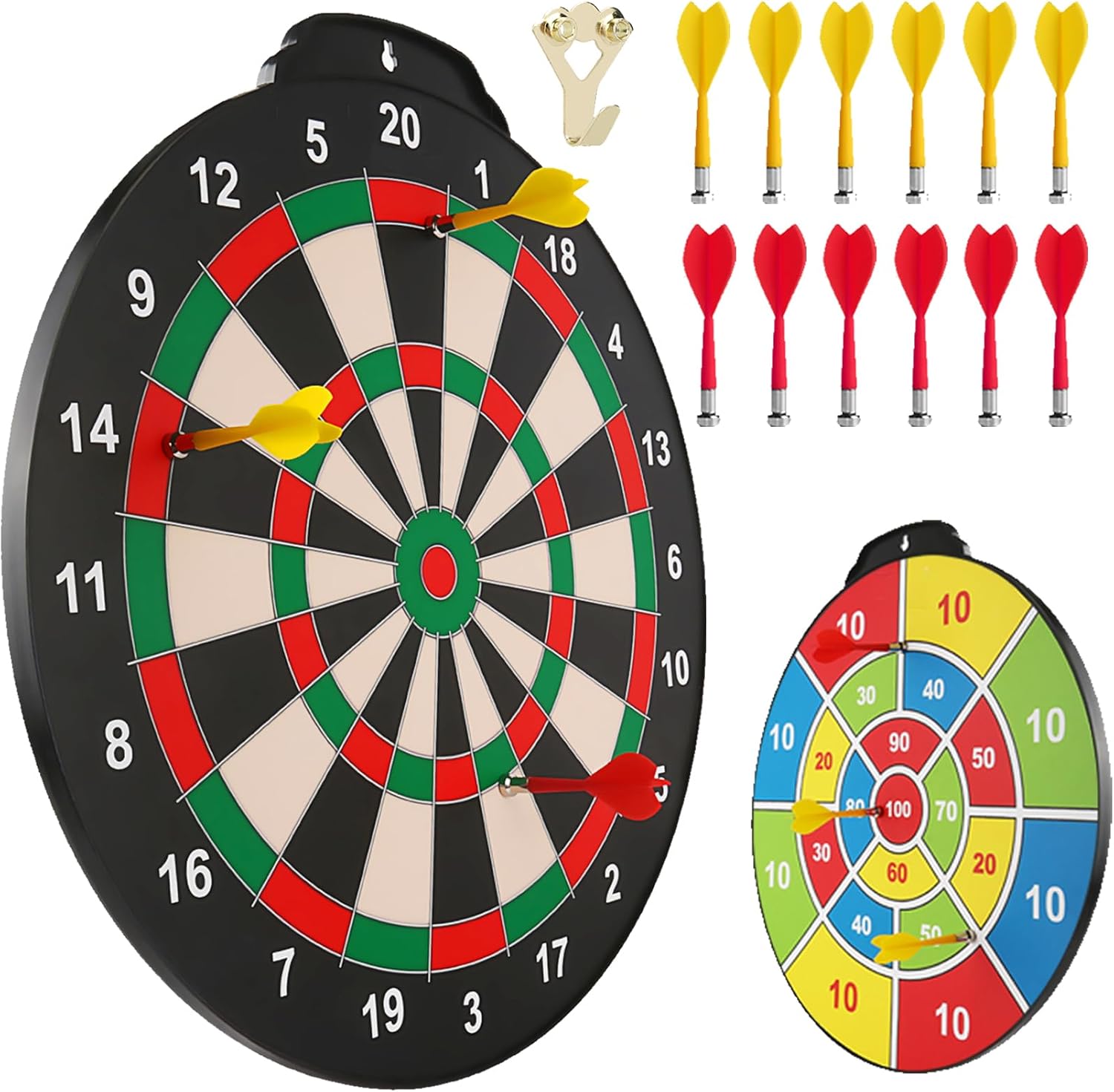 Esjay 18 inch Magnetic Dart Board Set, Safe Dart Game for Kids, Best Boy Toys Gi...